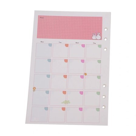 45 kpl värillisiä päiväkirjan täyttölehtiä kierrevihkoon, 6 reiän kansiokirjan paperi A5 kuukausisuunnitelma【PL】