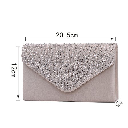 Lady Evening Satin Bridal Diamond Clutch Bag Kuvert