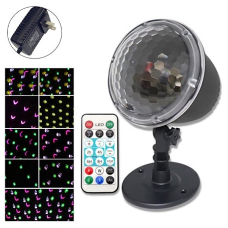 Jule-/Halloween-projektorlys, innendørs og utendørs høytidslys med fjernkontroll, roterbar hvit snø for Halloween, jul, bryllup, hjemmefest