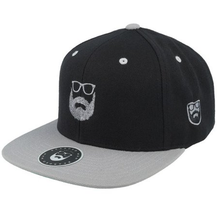 Bearded Man - Svart snapback Keps - Wild Beard Movember Black/Silver Snapback @ Hatstore