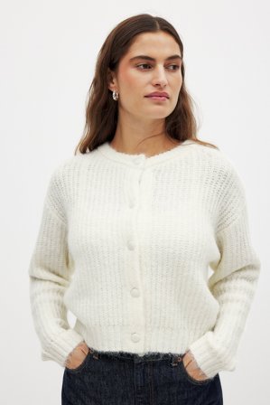 NA-KD - Strikket cardigan - Cardigan - Offwhite - S