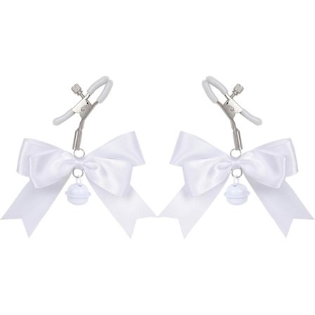 2 stk. kropssmykker, ikke-piercing, justerbare klemmer, rustfrit stål, sløjfe-brystvorteklemmer med klokke, tryksmykker til voksne kvinder og mænd, 