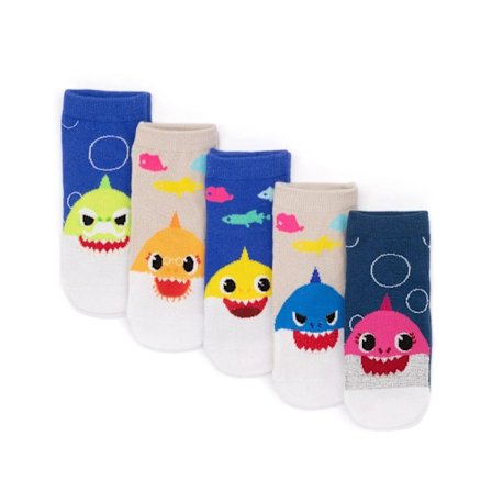 Baby Shark Barn-/Barnstrumpor (5-pack) Storlek 6 UK Barn-8.5 UK Barn