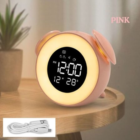 Wake Up Light Digital Led Musikalarm ROSA