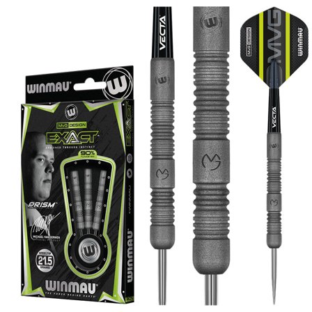 WINMAU Michael Van Gerwen MvG ExAct 21.5 gram Tungsten Darts Set with Flights and Stems (Shafts)