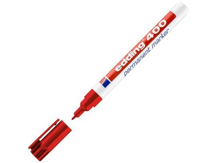 EDDING Märkpenna Permanent 400 med rund spets, 1 mm, röd - Lyreco - Kontorsmaterial - Pennor - Märkpennor - Rund spets