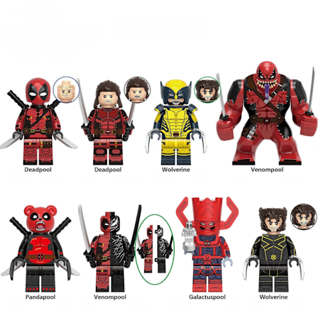 Deadpool & Wolverine Minifigur fra Doll 8PCS