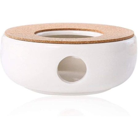 Støvchen tekande base, porcelæn varmeapparat, keramisk hvid te orm,