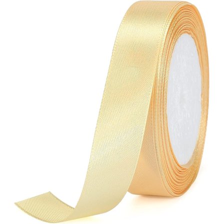 20mm Champagne Gold Satinband, 22m Champagne Gold Band för Presentinslagning, Tjockt Satinband för Bröllop, Satinband