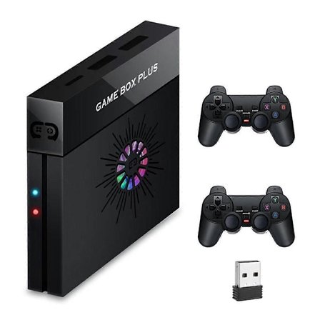 X6S TV Videopelikonsoli 4K Super Game Box 64G 9000+ peliä PSP/PS1/MAME:lle langattomilla 2 peliohjaimella EU-PISTOKE