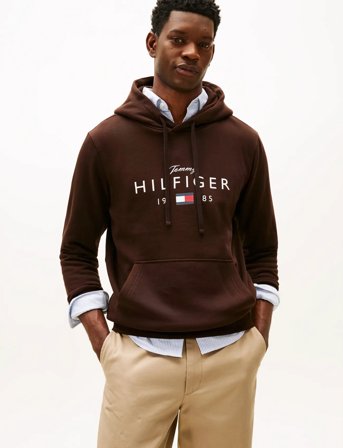 Tommy Hilfiger Brand Love Big Hilfiger Hoodie - Brown - S