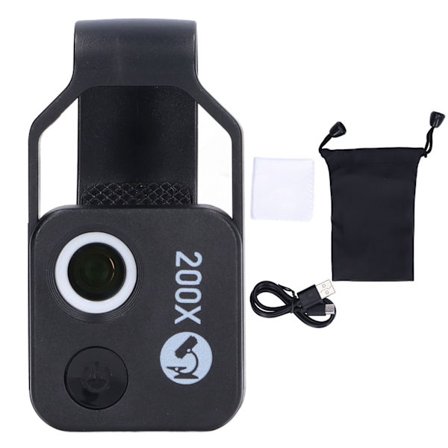 200X High Definition Mobiltelefon Mikroskop Linse Bærbar LED Forstørrelse til Udendørs Brug