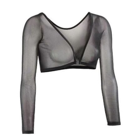 Sömlös Armformare Kort Croppad Navel Mesh Kofta Plus Size Armformare