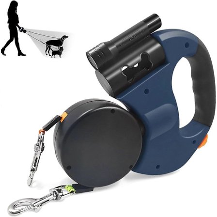 Dobbel hundebånd for 2 hunder, fleksibelt uttrekkbart hundebånd, slitesterk og sikker design