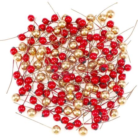 150 stk Julekristtorn Faux Red Gold Julebær Julefestpynt - Perfet