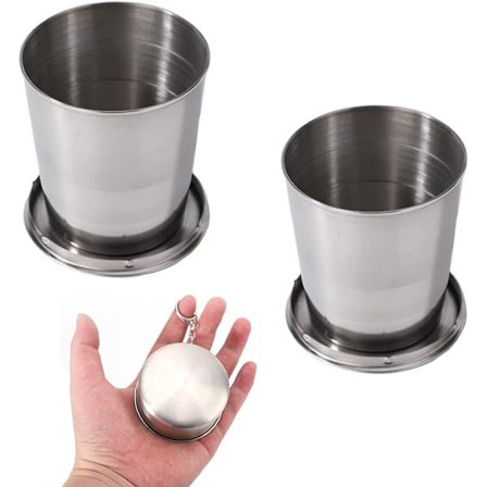 2 stk. Foldbar Kande i Rustfrit Stål, Foldbar Kande i Rustfrit Stål