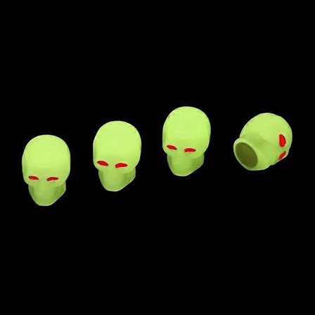 4x Selvlysende Hjul Dæk Ventil Stilke til Ventilhætter Kranium Universal Stilke Dæksler Lufttæt