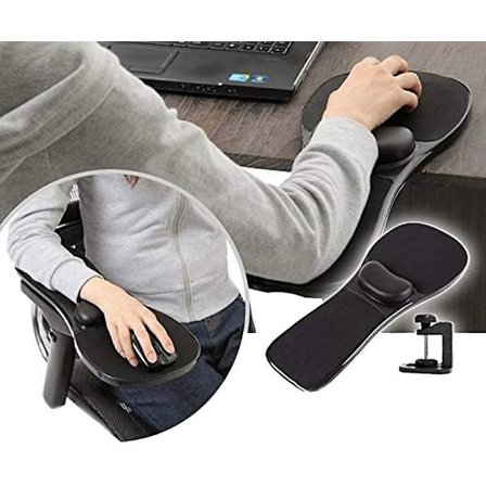Premium Computer Stol Armlæn Justerbar Musepude Håndled, Musepude Armlæn Support Skrivebord Forlængelse til Hjem og Kontor, Musepude Håndled