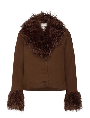 Monki Hoodie Jacket - Brown - L