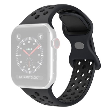 Apple Watch (45 mm) tofarvet silikone-urrem - Sort Størrelse: S / M