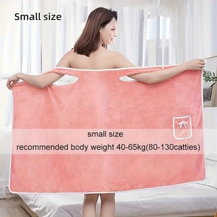 Ultra-Blødt Kvindeligt Bærbart Badehåndklæde med Lomme & Rosette - Hypoallergenisk, Hurtigtørrende Kjolebadekåbe for Nem Indpakning & Bæring