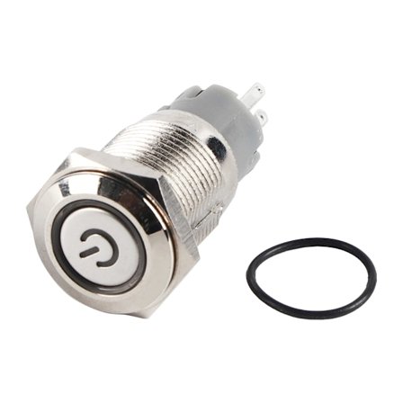 Auto 16mm 1NO 1NC Liitäntä 12V metallinen LED-kiertokytkin Lukittava painonappi LJ