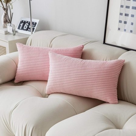 Putetrekk 12x20 Sett med 2 Putetrekk Rosa Slengeputer for Sofa Soverom Fest Bryllup Stue Jentekveld, 12 x 20 tommer, Blush Pink