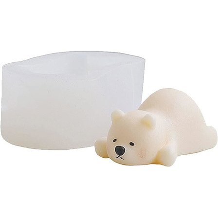 3D Polar Bear Form Mini Size Söt Bear Silikon