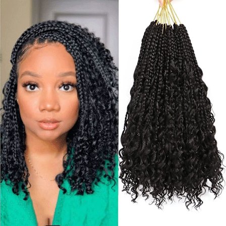 Hæklet Fletninger Hår Extensions - Pre-looped Box Braids Extensions (8 pakker)