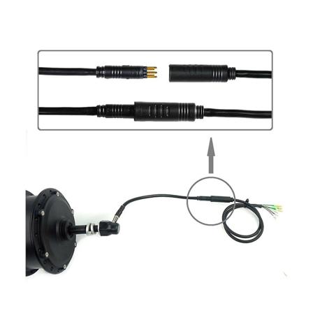 2 kpl 60 cm:n sähköpyörän 9-pinninen moottorin muunnos jatkokaapelin vesitiivis liitin etupyörän napamoottoreille As Shown