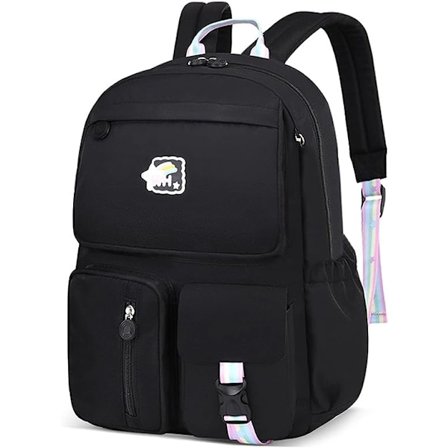 (41x30x12CM svart)Barneryggesekk Skolesekker Jenter Gutter Sc