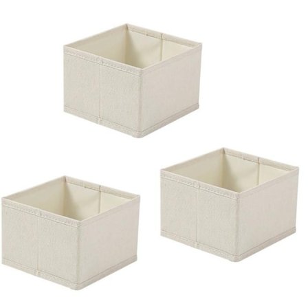 Tygförvaringslåda för garderob, 3 delar, XS