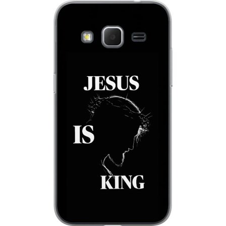 Yhteensopiva Puhelinkuori Samsung Galaxy Core Prime Värikkäitä kawaii-hahmoja pinottuna pystysuunnassa violetilla taustalla, pehmeillä muodoilla ja le