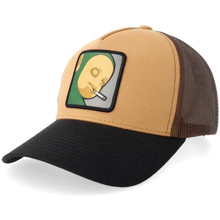 BOOM - Brun trucker Kasket - Little Green Smoke Guy Wheat/Brown/Black A-frame Trucker @ Hatstore