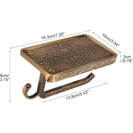 Vintage Toalettpapirholder i Antikk Messing Rullvev