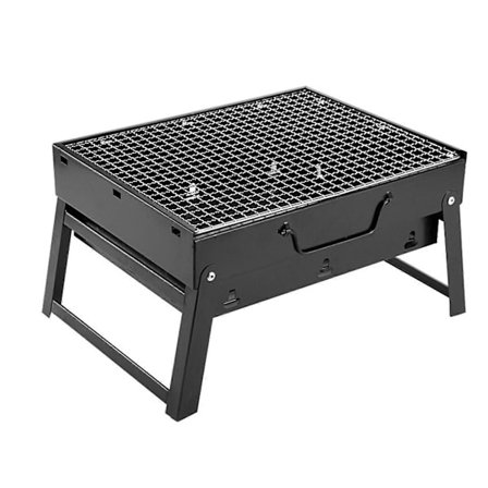 Bærbar BBQ Grill i Rustfritt Stål - Enkel å Bruke, Avtakbar Rist, Sammenleggbar Kullgrill for Utendørs Piknik, Hage og Camping