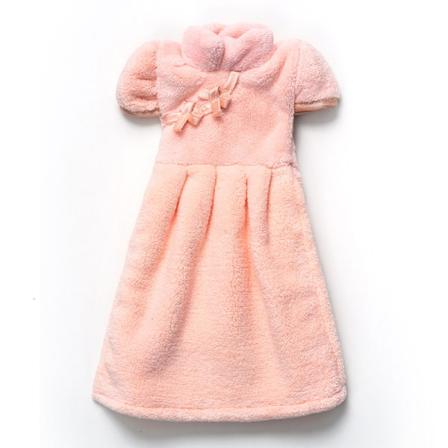 Cheongsam klädhandduk, mjuk korallfleecehandduk, absorberande Pink