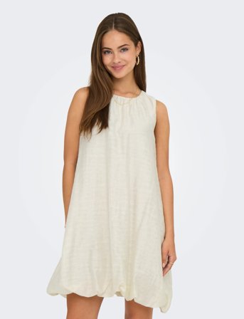 JDY Jdylucca S/L Bubblehem Dress Wvn Exp - White - L