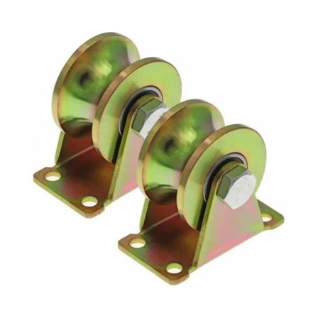 2 kpl 50 mm:n liukuportin pyörää, teräspyörät U-uralla, U-G