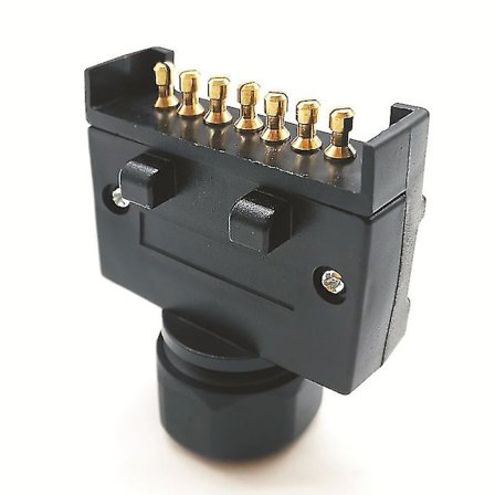 7-nastainen litteä urosperävaunun pistorasia 7-nastainen liitinsovitin muovisella välilyönnillä