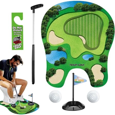 Toilet Golf Spil, Miniature Toilet Golf, 80 x 69 cm Sjove Legetøj Spil, Flerfarvet Bedårende Nyhedstilbehør