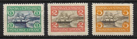 Dansk Vestindien 1905 - AFA 30 - 32 - Postfrisk