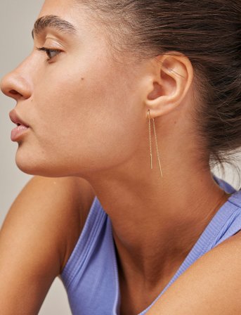 Enamel Copenhagen Earring Hoop Chain - Gold - ONE SIZE