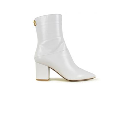 Valentino Garavani Leather Laarzen , Wit , Dames , Maat: 36 EU Enkellaarsjes