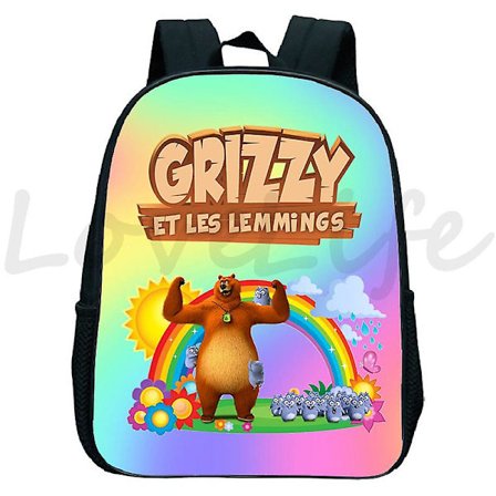 Sunlight Grizzy Bjørn Rygsæk Børn Børnehave Skoletasker Børn Tegneserie Grizzy Og Lemmingerne Rygsæk Børn Skoletasker