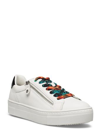 Woms Lace-Up Låga Sneakers Vit Tamaris
