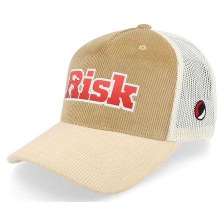 Risk - Beige trucker Keps - Risk Cord Caramel/Ivory A-frame Trucker @ Hatstore
