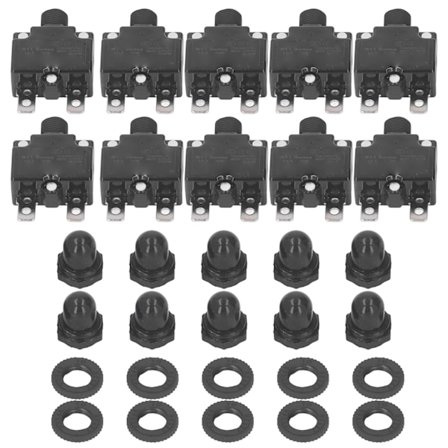 10 kpl Automaattinen Nollausrele-Sulake 15A Lämpökytkin Piirin Katkaisija Ylikuormitussuoja Vesitiivis 125 250VAC 65VDC