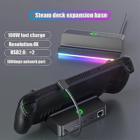 Steam Deck Dock Dockningsstation 6 i 1 HUB USB Typ C till HDMI-kompatibel 4K 60Hz RJ45 USB 2.0 SteamDeck Laddnings TV-bas