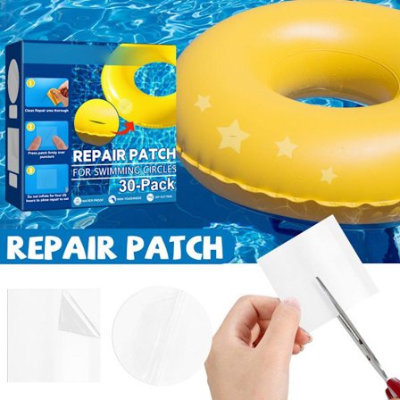 30 stk selvklebende reparasjonslapper for oppblåsbare senger, telt og basseng